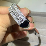 Princess Cut Clear Cubic Zircon Bangle for Women