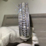 Princess Cut Clear Cubic Zircon Bangle for Women