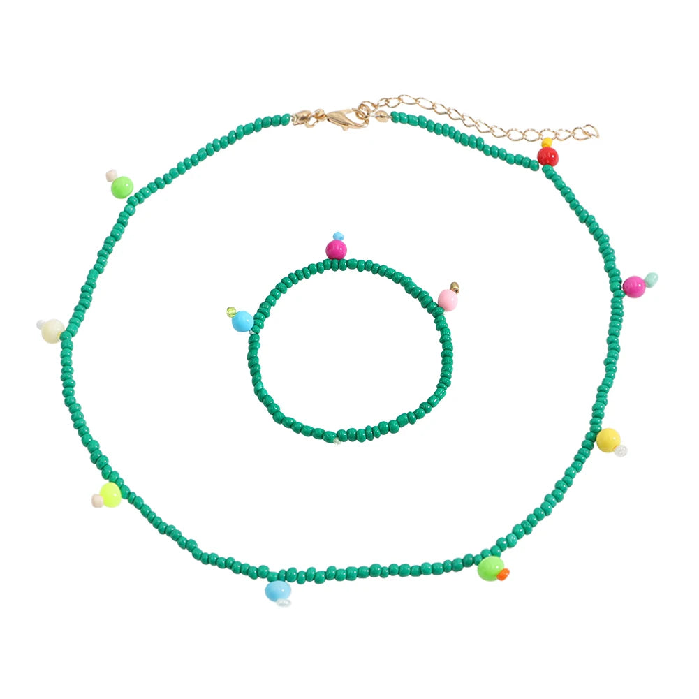 Vedawas Christmas Acrylic Beads Necklace Jewelry Set