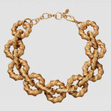 Vedawas Embossed Metal Hoops Necklace