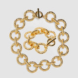 Vedawas Embossed Metal Hoops Necklace