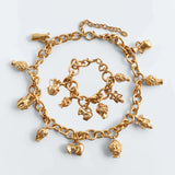 Vedawas Embossed Metal Hoops Necklace
