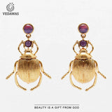 Vedawas Beetle Earrings for Women Punk Animal Geometric Drop Earrings