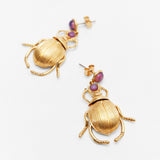 Vedawas Beetle Earrings for Women Punk Animal Geometric Drop Earrings