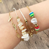 Vedawas Heart Letter Beads Bracelets Ethnic Flower Kids Charm Bracelets