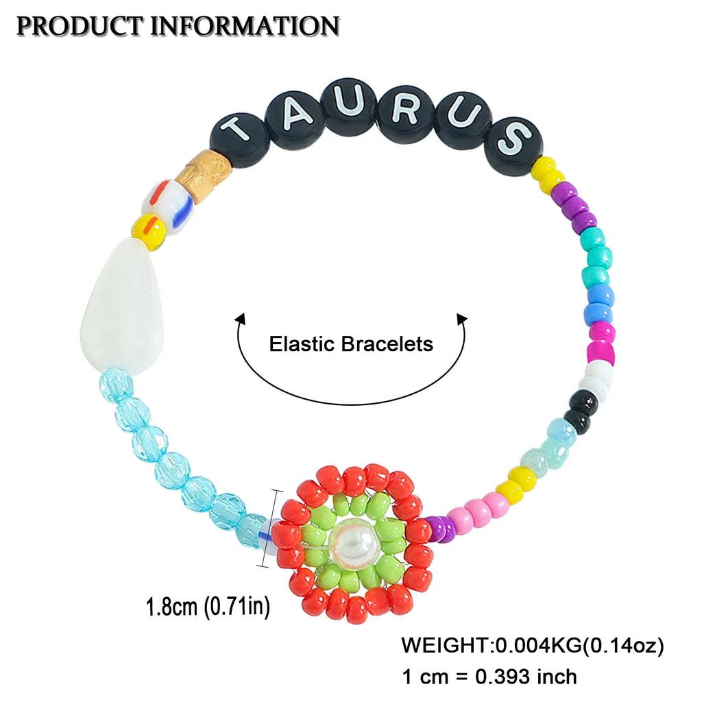 Colorful Flower Beaded Bracelets for Women - Holiday Jewelry Gift