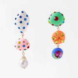 Vedawas Nature Stone Hoop Earrings for Women Summer Boho Holiday