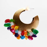 Vedawas Nature Stone Hoop Earrings for Women Summer Boho Holiday