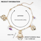 Animal Shape and Pearl Pendant Necklace Vintage Metal Chain Insect Necklace