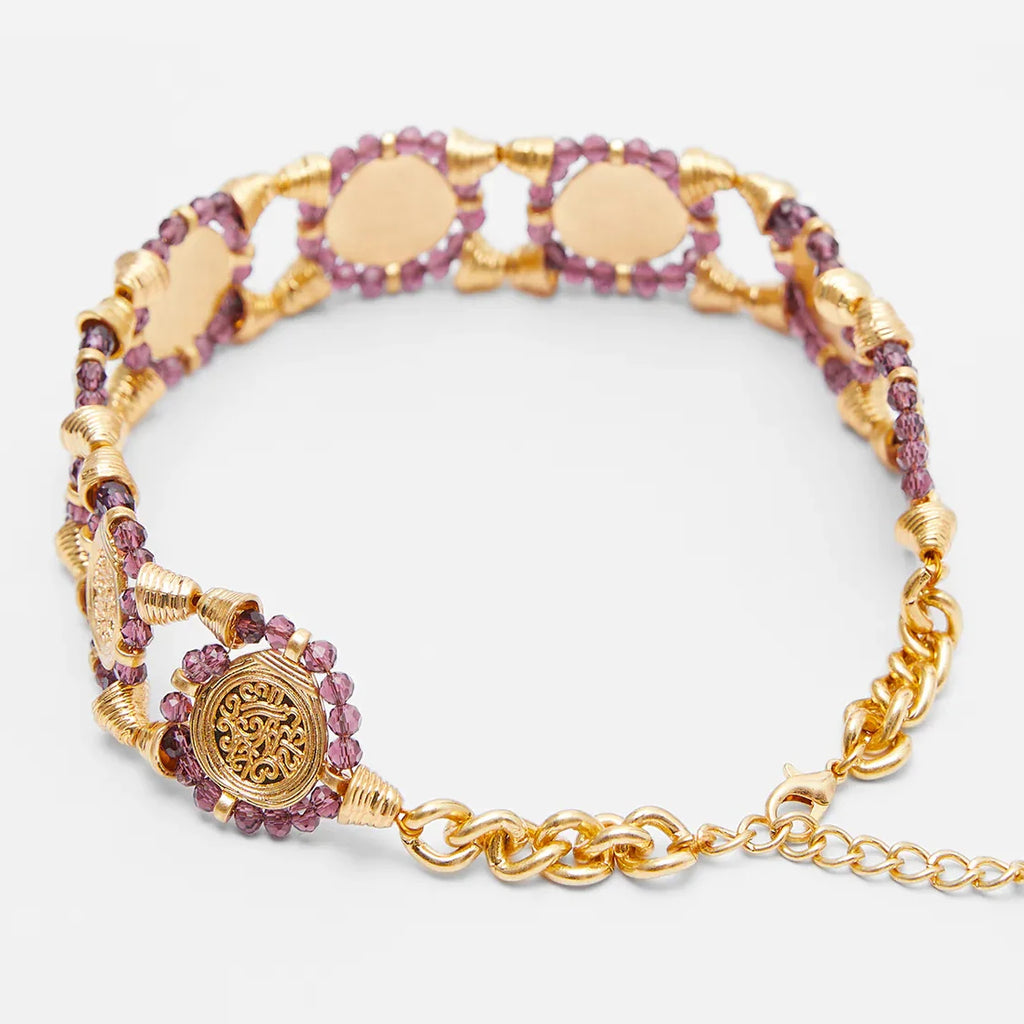 Vedawas Vintage Embossed Coin Choker Necklace for Women