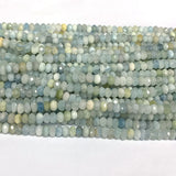 Veemak Aquamarine Faceted Rondelle Crystal Gemstones Beads For Jewelry Making