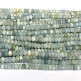 Veemak Aquamarine Faceted Rondelle Crystal Gemstones Beads For Jewelry Making