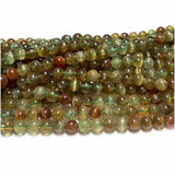 Veemak Brown Green Cat's Eye Chrysoberyl Round Beads For Jewelry Making