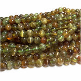 Veemak Brown Green Cat's Eye Chrysoberyl Round Beads For Jewelry Making