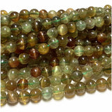 Veemak Brown Green Cat's Eye Chrysoberyl Round Beads For Jewelry Making