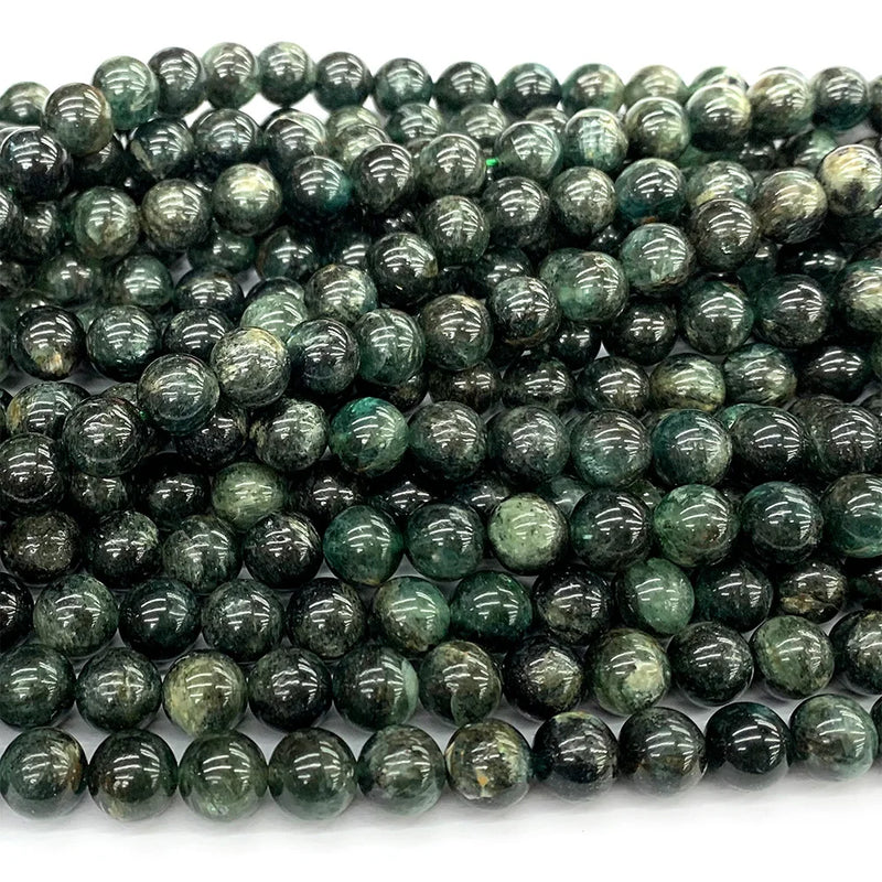 Dark Green Kyanite Round Loose Beads for Jewelry Making