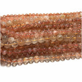 Veemak Sunstone Round Beads Natural Gemstones DIY Jewelry