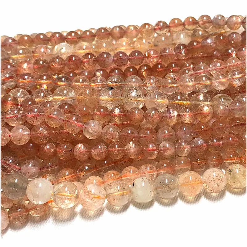 Veemak Sunstone Round Beads Natural Gemstones DIY Jewelry