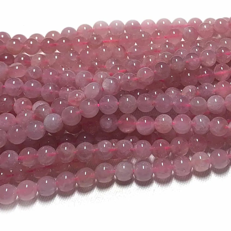 Veemak Madagascar Rose Quartz Round Loose Beads For Jewelry Making