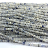 Veemak Dumortierite Faceted Rondelle Beads 2.5-3x3.5-4mm
