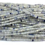 Veemak Dumortierite Faceted Rondelle Beads 2.5-3x3.5-4mm
