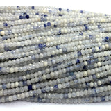 Veemak Dumortierite Faceted Rondelle Beads 2.5-3x3.5-4mm