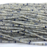 Veemak Dumortierite Faceted Rondelle Beads 2.5-3x3.5-4mm