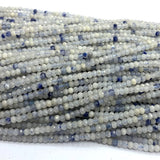 Veemak Dumortierite Faceted Rondelle Beads 2.5-3x3.5-4mm