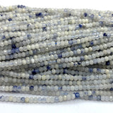 Veemak Dumortierite Faceted Rondelle Beads 2.5-3x3.5-4mm