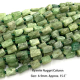 Veemak Green Kyanite Faceted Cube Disc Beads Jewelry Making