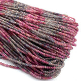 Veemak Red Ruby Sapphire Faceted Rondelle Beads 2x3mm
