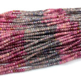 Veemak Red Ruby Sapphire Faceted Rondelle Beads 2x3mm