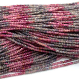 Veemak Red Ruby Sapphire Faceted Rondelle Beads 2x3mm