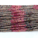 Veemak Red Ruby Sapphire Faceted Rondelle Beads 2x3mm