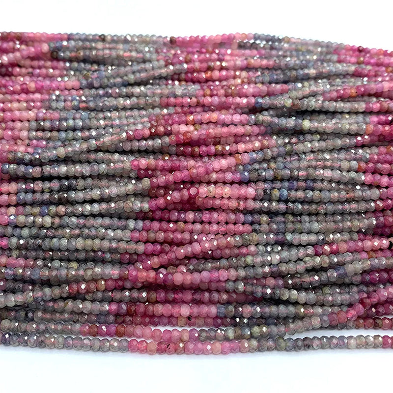 Veemak Red Ruby Sapphire Faceted Rondelle Beads 2x3mm