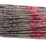 Veemak Red Ruby Sapphire Faceted Rondelle Beads 2x3mm