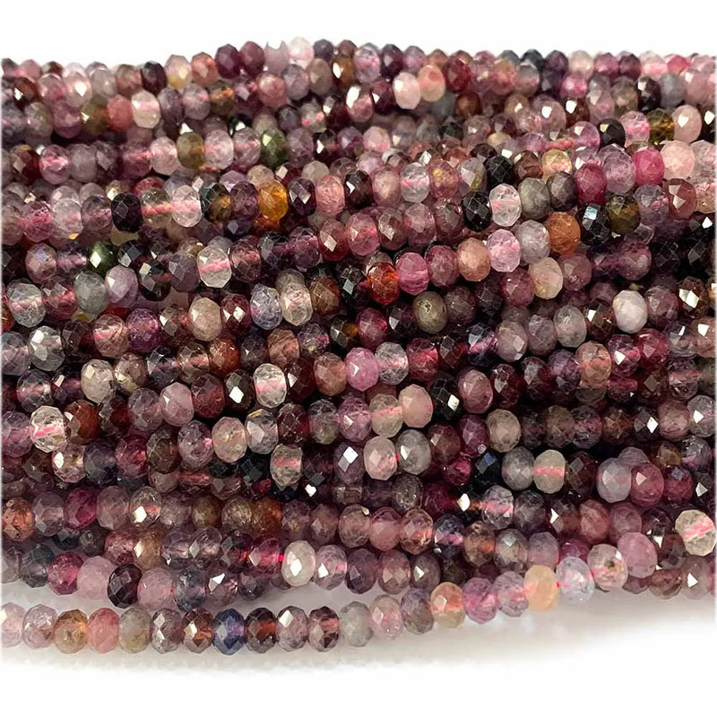 Veemak Spinel Multi-Color Faceted Rondelle Loose Beads