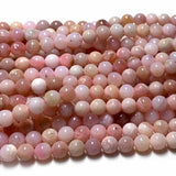Veemak Peru Pink Opal Round Loose Beads For DIY Jewelry Making
