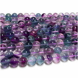 Veemak Purple Fluorite Round Loose Beads Natural Gemstones Crystal