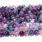 Veemak Purple Fluorite Round Loose Beads Natural Gemstones Crystal
