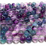 Veemak Purple Fluorite Round Loose Beads Natural Gemstones Crystal