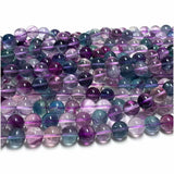 Veemak Purple Fluorite Round Loose Beads Natural Gemstones Crystal