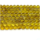 Veemak Yellow Fluorite Round Beads Natural Gemstones Crystal DIY Jewelry Making