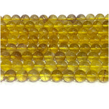 Veemak Yellow Fluorite Round Beads Natural Gemstones Crystal DIY Jewelry Making