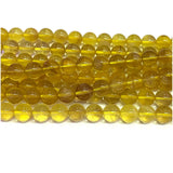 Veemak Yellow Fluorite Round Beads Natural Gemstones Crystal DIY Jewelry Making