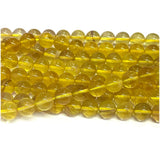 Veemak Yellow Fluorite Round Beads Natural Gemstones Crystal DIY Jewelry Making
