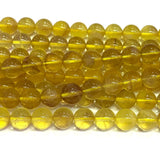 Veemak Yellow Fluorite Round Beads Natural Gemstones Crystal DIY Jewelry Making