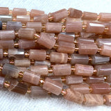 Faceted Column Tube Beads Amethyst Lapis Lazuli Quartz