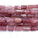Faceted Column Tube Beads Amethyst Lapis Lazuli Quartz