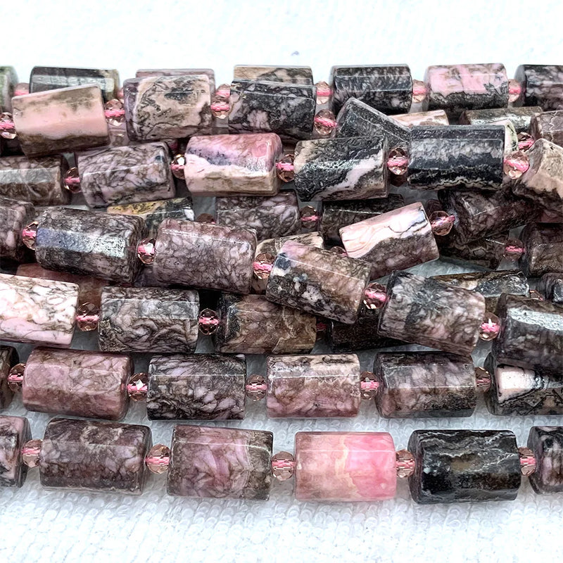 Faceted Column Tube Beads Amethyst Lapis Lazuli Quartz